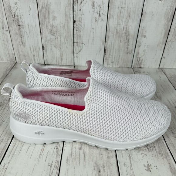 Skechers Go Walk Gen5 GOGA Max White Comfort Lightweight Slip On Shoes 9.5 Wide - Picture 3 of 10